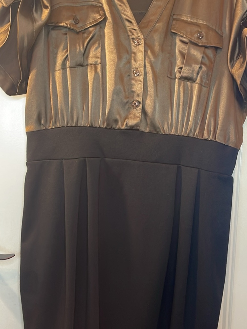 torrid Metallic Bronze & Black Midi Dress